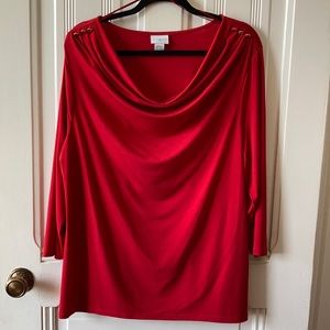 JACLYN SMITH | Red Blouse 3/4 Sleeve